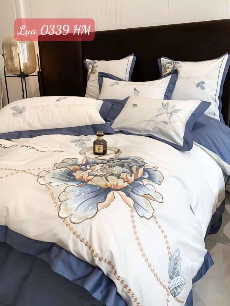 Bộ chăn ga gối lụa cao cấp-0339HM.3