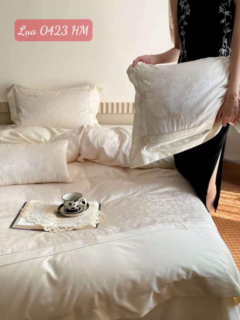 Bộ chăn ga gối lụa cao cấp-0423HM.2