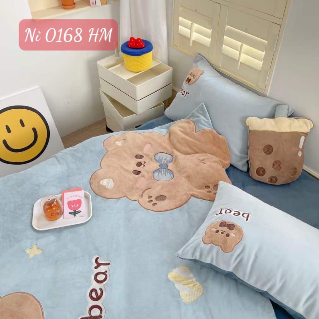 Bộ chăn ga gối Nỉ 0168 HM.4