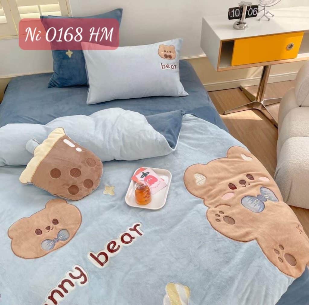 Bộ chăn ga gối Nỉ 0168 HM.8