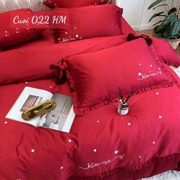 Chăn ga gối đệm cưới cao cấp-022HM