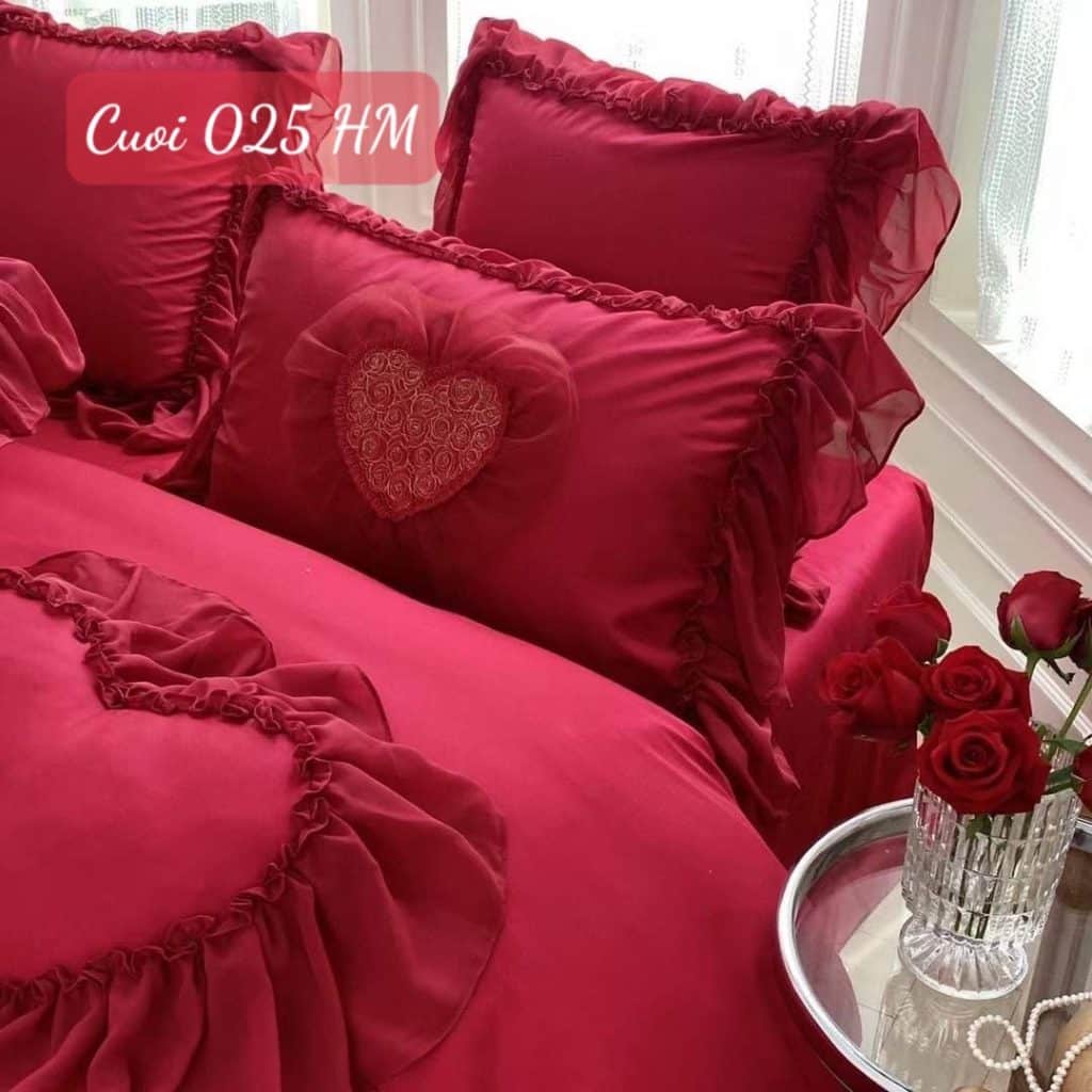 Chăn ga gối đệm cưới cao cấp-025HM