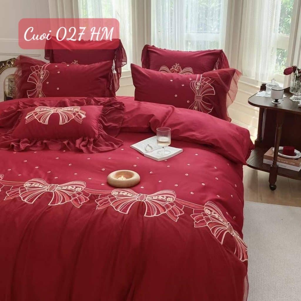 Chăn ga gối đệm cưới cao cấp-027HM