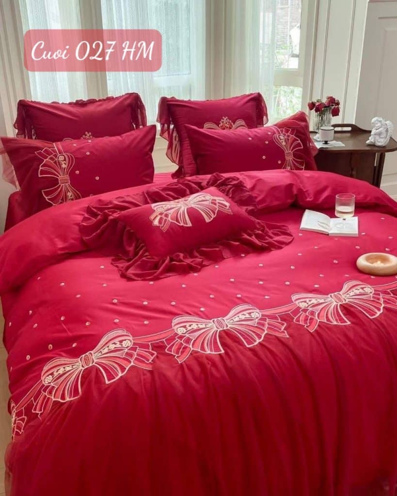 Chăn ga gối đệm cưới cao cấp-027HM