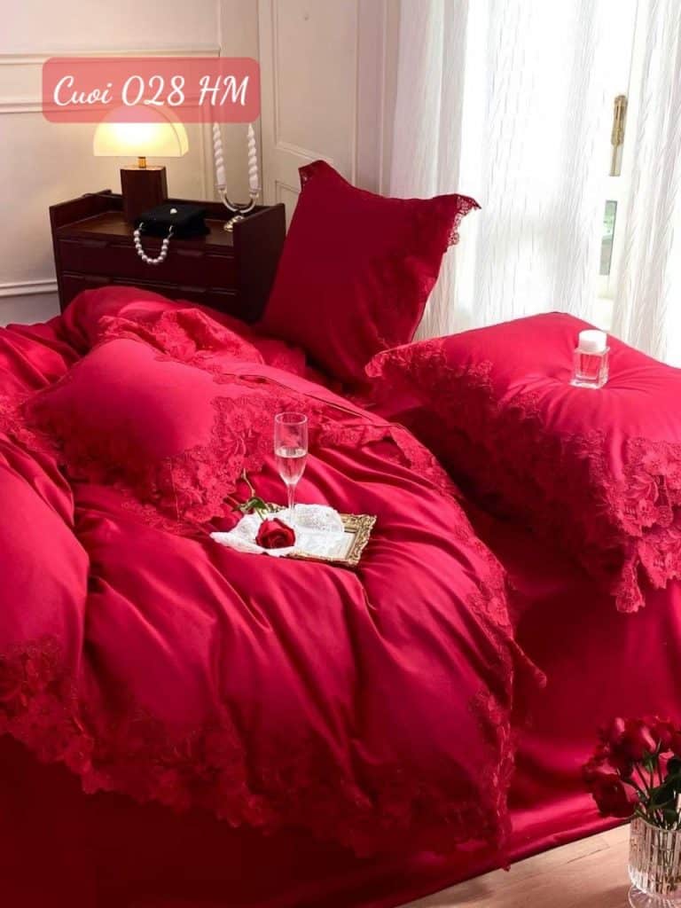 Chăn ga gối đệm cưới cao cấp-028HM