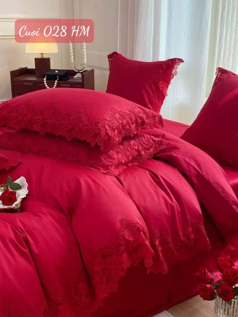 Chăn ga gối đệm cưới cao cấp-028HM