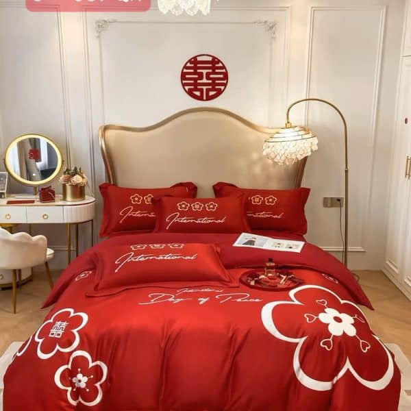 Chăn ga gối đệm cưới cao cấp-037QH