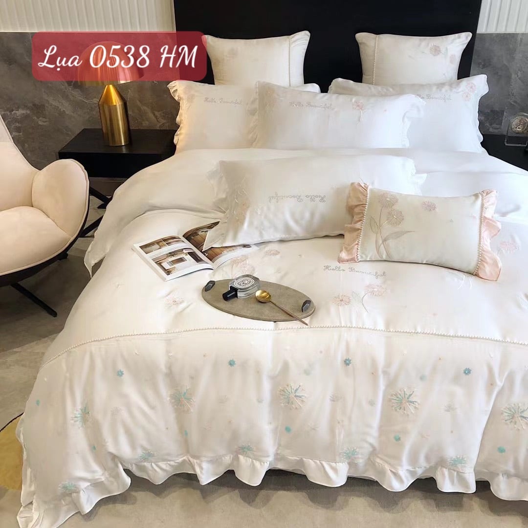 Bộ chăn ga gối Lụa cao cấp-0538HM 2 Bộ chăn ga gối Lụa cao cấp-0538HM.1