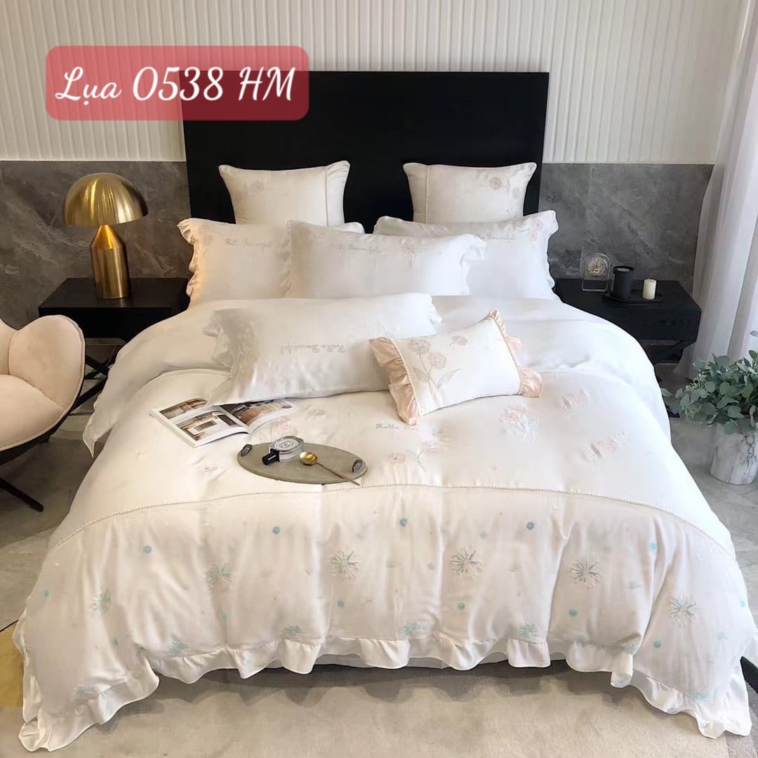 Bộ chăn ga gối Lụa cao cấp-0538HM 1 Bộ chăn ga gối Lụa cao cấp-0538HM.2
