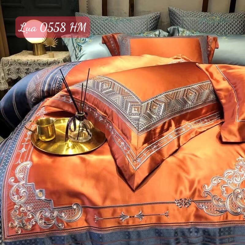Bộ chăn ga gối Lụa cao cấp-0558HM 2 Bộ chăn ga gối Lụa cao cấp-0558HM.2