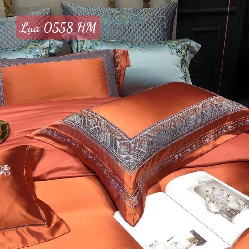 Bộ chăn ga gối Lụa cao cấp-0558HM 4 Bộ chăn ga gối Lụa cao cấp-0558HM.4