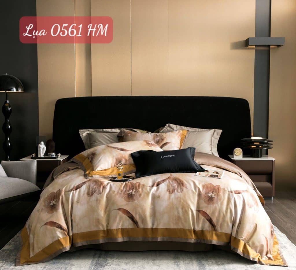 Bộ chăn ga gối Lụa cao cấp-0561HM 8 Bộ chăn ga gối Lụa 0561HM.2