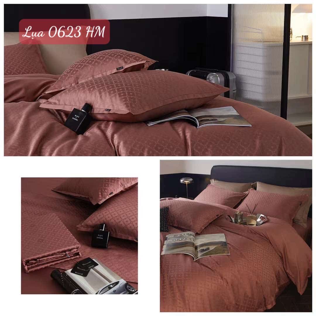 Bộ chăn ga gối Lụa cao cấp-0623HM 8 Bộ chăn ga gối Lụa 0623HM.4