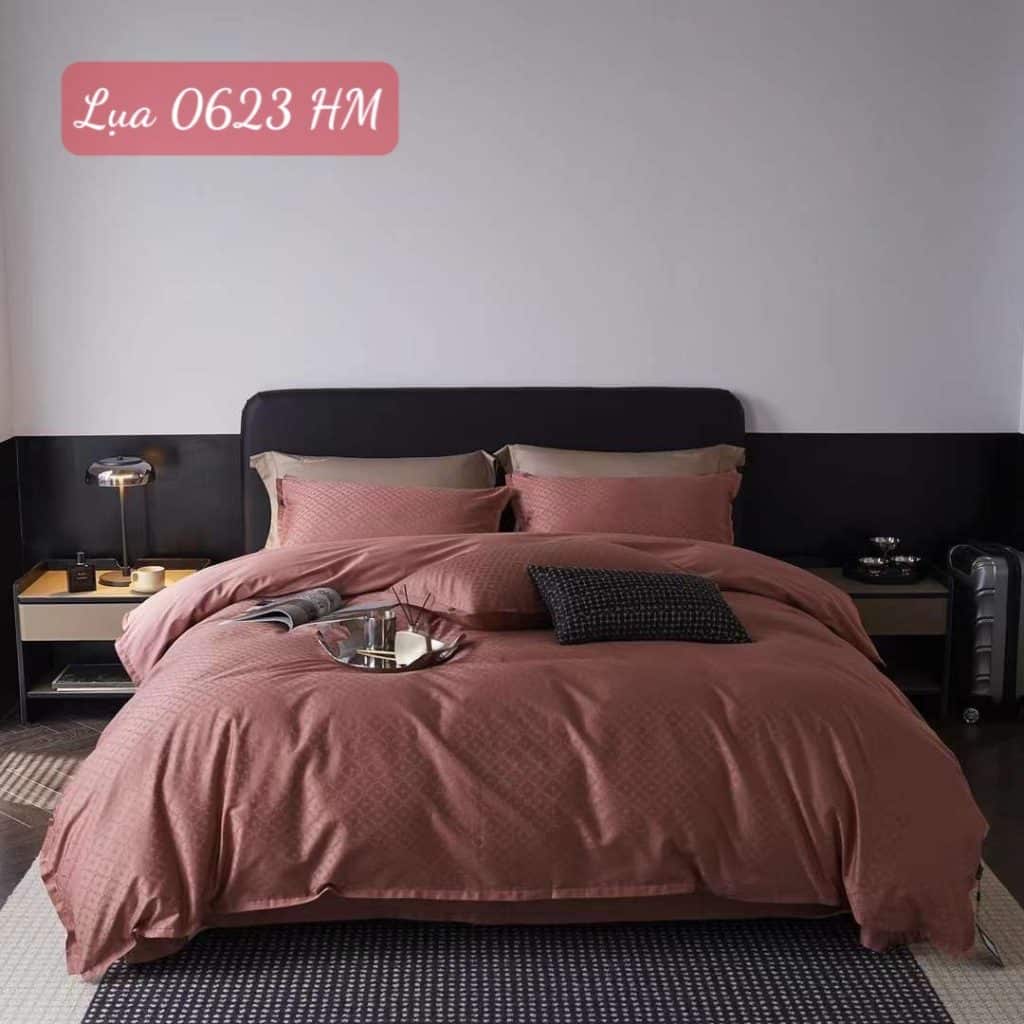 Bộ chăn ga gối Lụa cao cấp-0623HM 9 Bộ chăn ga gối Lụa 0623HM.5