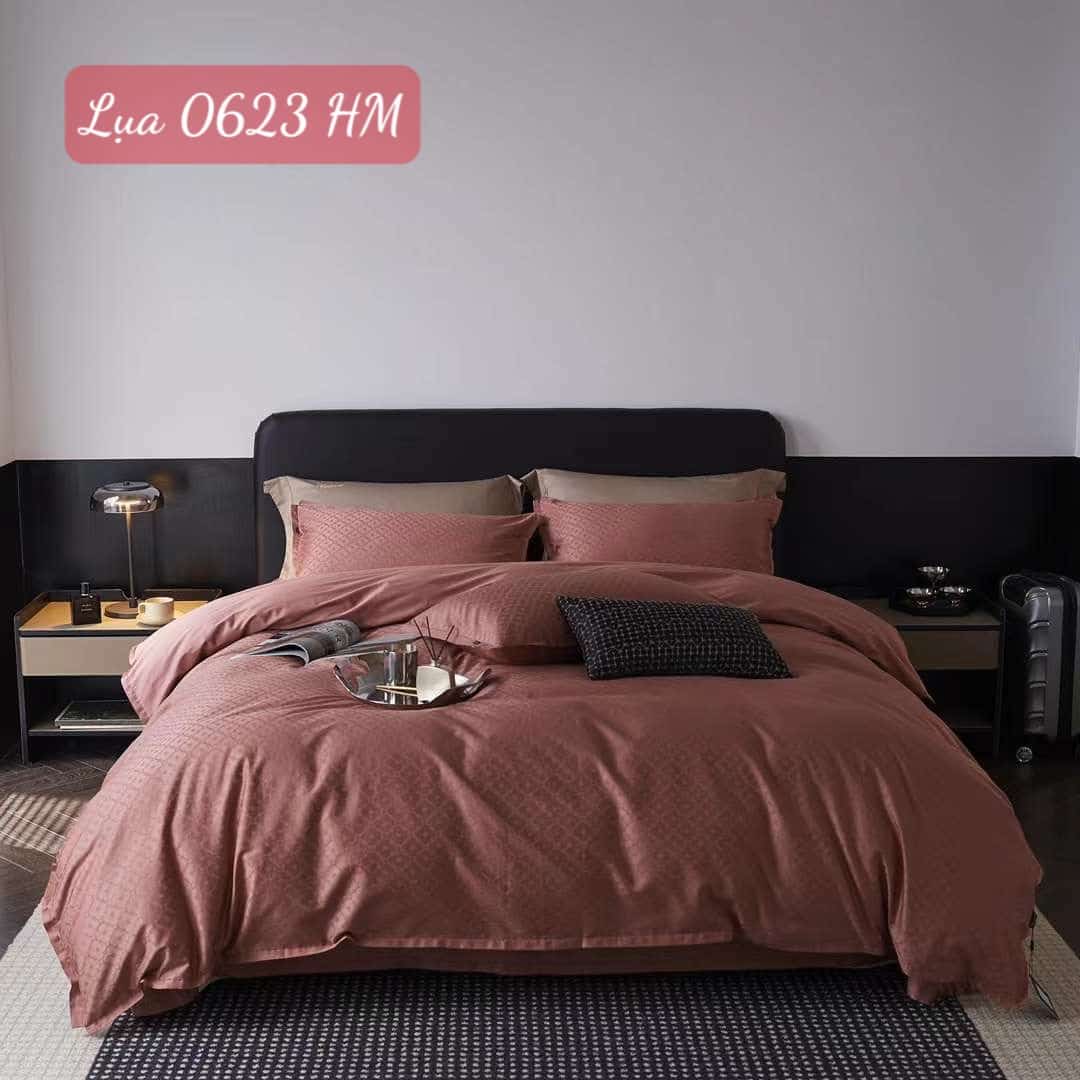 Bộ chăn ga gối Lụa cao cấp-0623HM 1 Bộ chăn ga gối Lụa 0623HM.5