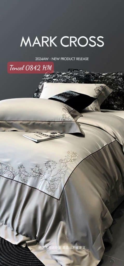 Bộ chăn ga gối Lụa cao cấp-0842HM 6 Bộ chăn ga gối Tencel cao cấp 0842HM.1