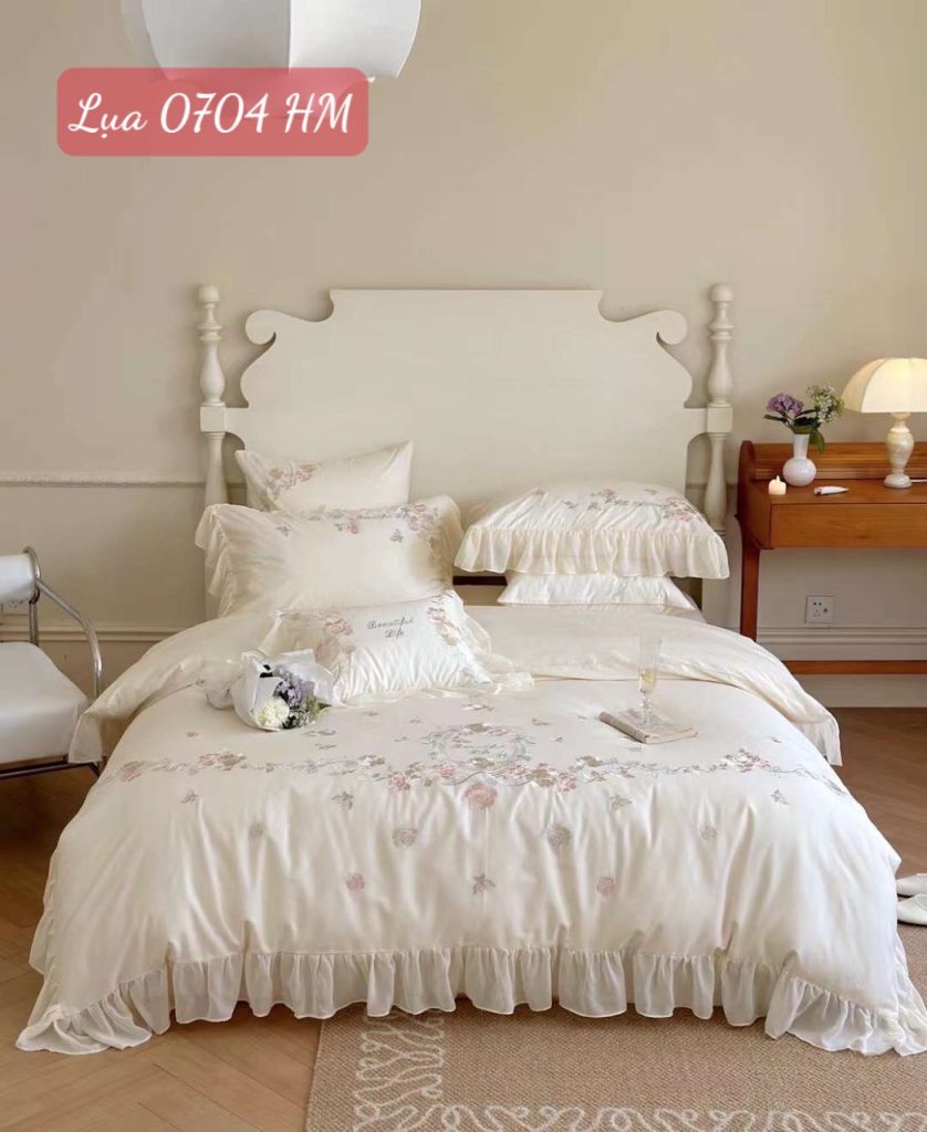 Bộ chăn ga gối Lụa cao cấp-0704HM