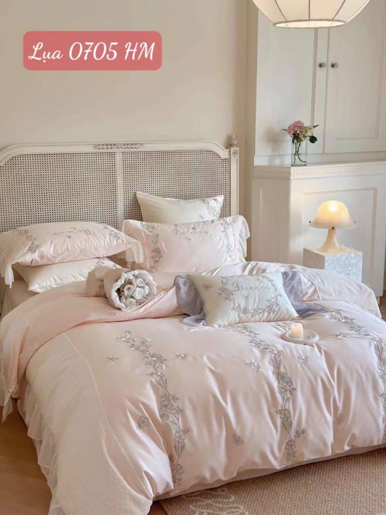 Bộ chăn ga gối Lụa cao cấp-0705HM 12 Bộ chăn ga gối Lụa 0705HM.3