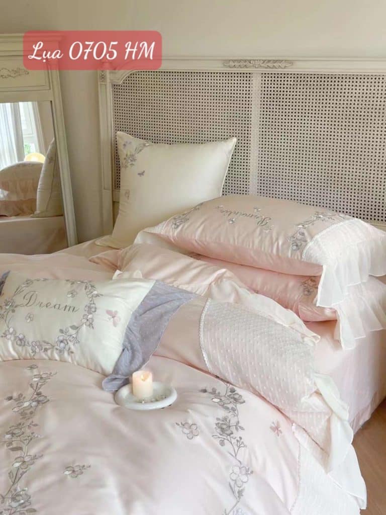 Bộ chăn ga gối Lụa cao cấp-0705HM 11 Bộ chăn ga gối Lụa 0705HM.8