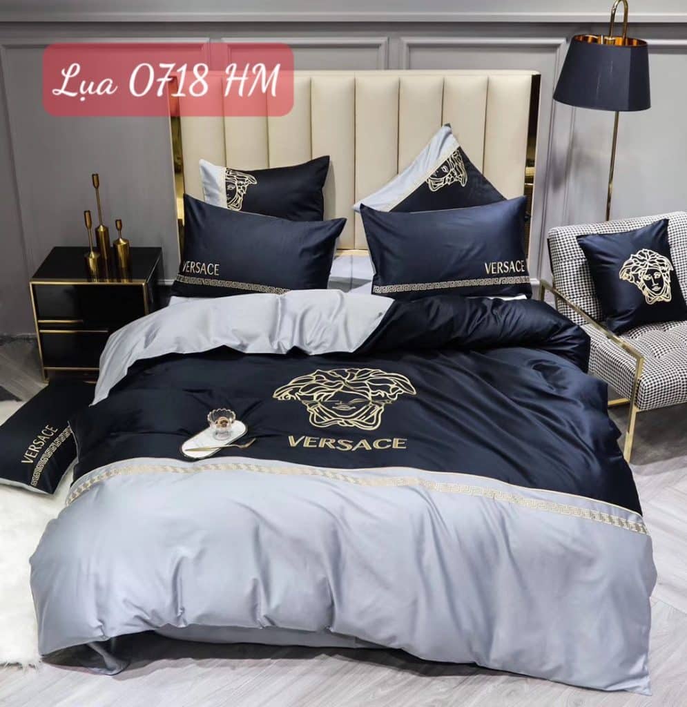 Bộ chăn ga gối Lụa cao cấp-0718HM 10 Bộ chăn ga gối Lụa 0718HM.1