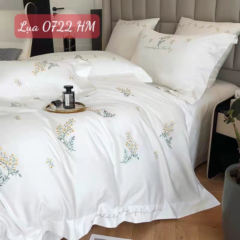 Bộ chăn ga gối Lụa cao cấp-0722HM 2 Bộ chăn ga gối Lụa 0722HM.1