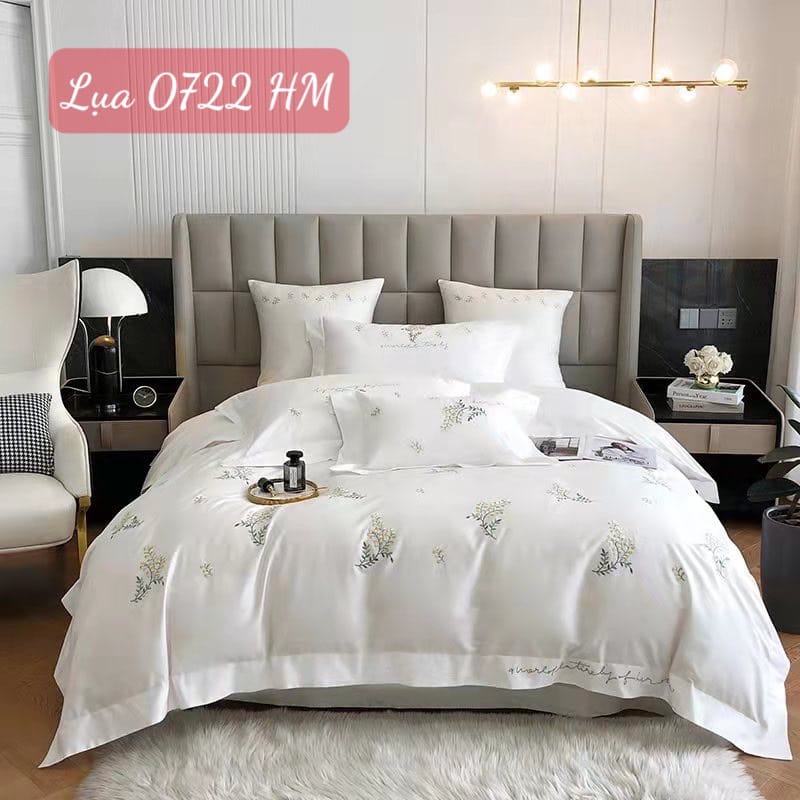 Bộ chăn ga gối Lụa cao cấp-0722HM 1 Bộ chăn ga gối Lụa 0722HM.7