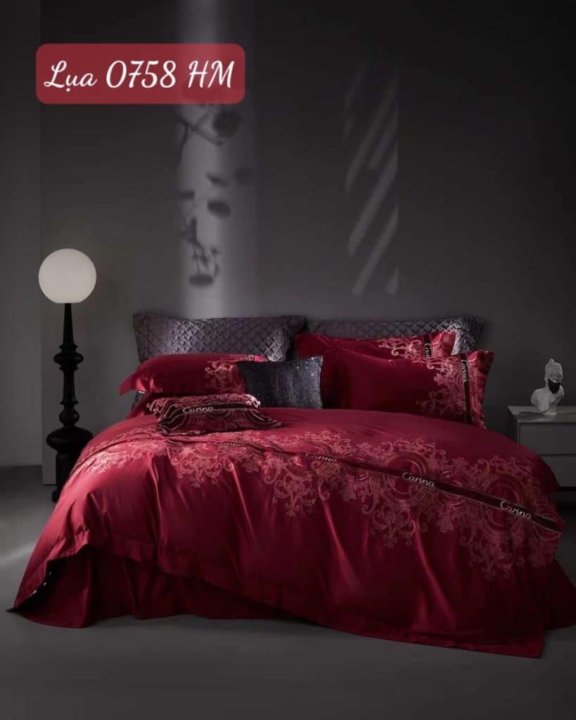 Bộ chăn ga gối Lụa cao cấp-0758HM 12 Bộ chăn ga gối Lụa 0758HM.2