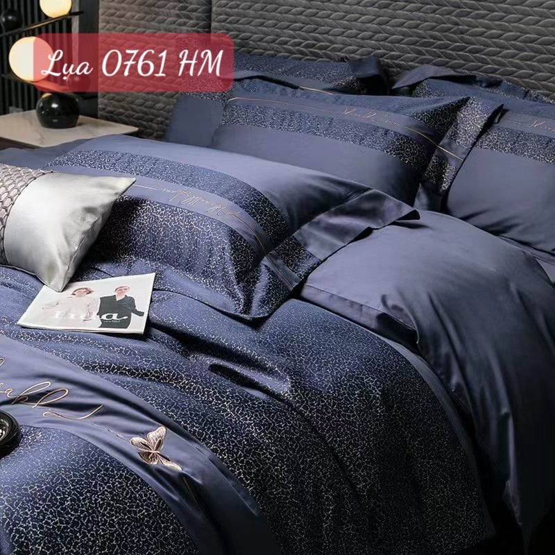 Bộ chăn ga gối Lụa cao cấp-0761HM 7 Bộ chăn ga gối Lụa 0761HM.7