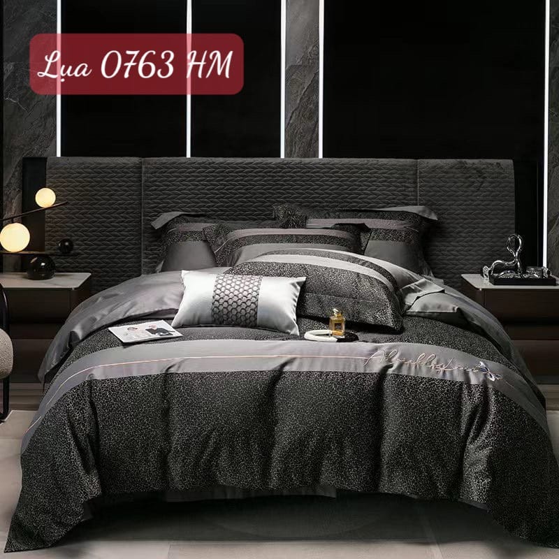 Bộ chăn ga gối Lụa cao cấp-0763HM 10 Bộ chăn ga gối Lụa 0763HM.4