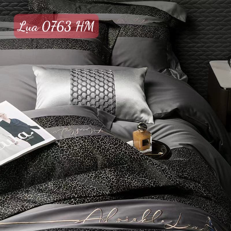 Bộ chăn ga gối Lụa cao cấp-0763HM 12 Bộ chăn ga gối Lụa 0763HM.7