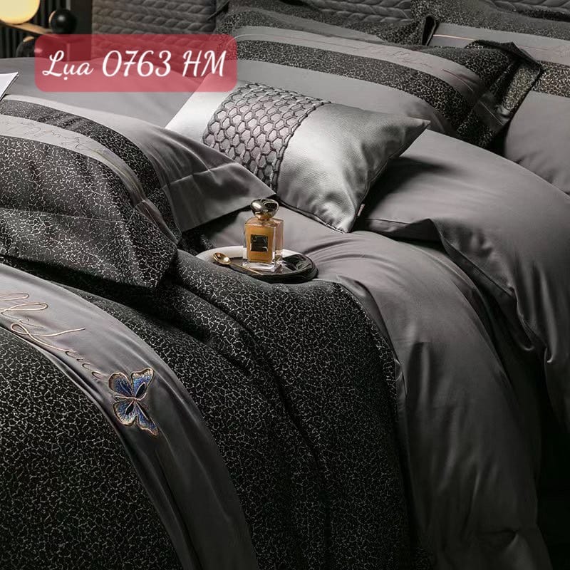 Bộ chăn ga gối Lụa cao cấp-0763HM 9 Bộ chăn ga gối Lụa 0763HM.9