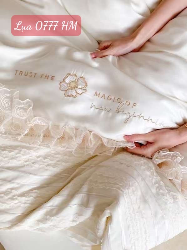 Bộ chăn ga gối Lụa cao cấp-0777HM 2 Bộ chăn ga gối Lụa 0777HM.2