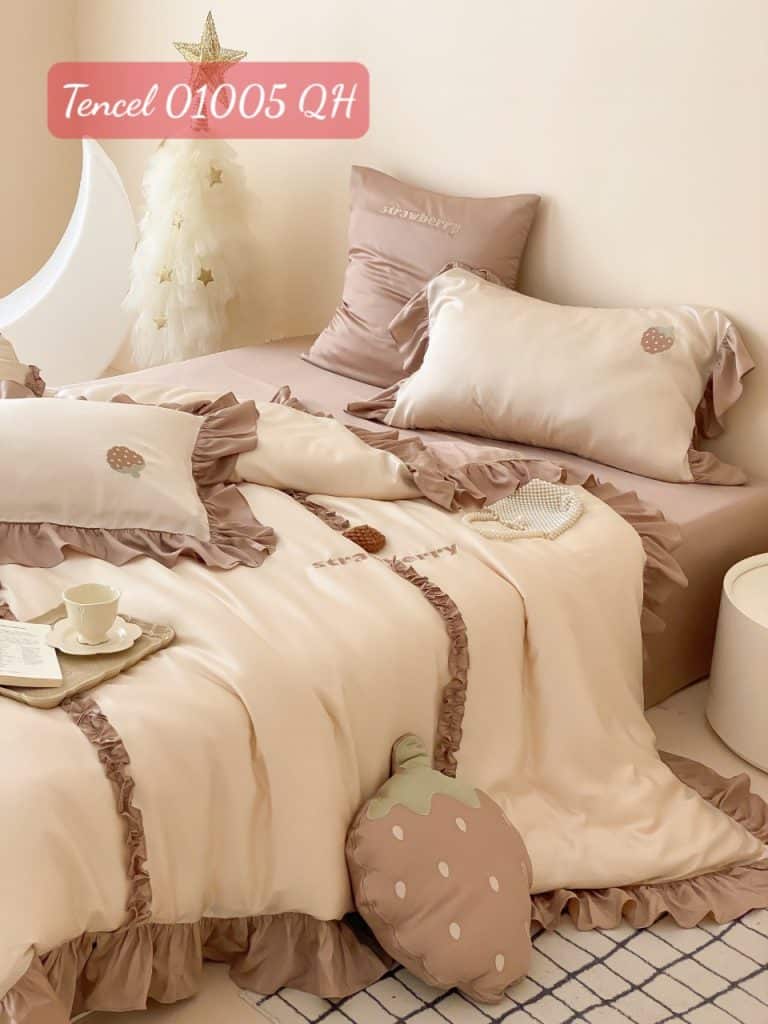 Bộ chăn ga gối Tencel cao cấp-01005QH 19 Bộ chăn ga gối Tencel 01005QH.12