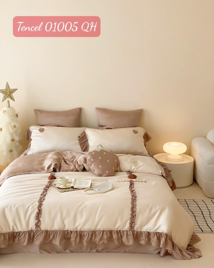 Bộ chăn ga gối Tencel cao cấp-01005QH 18 Bộ chăn ga gối Tencel 01005QH.18