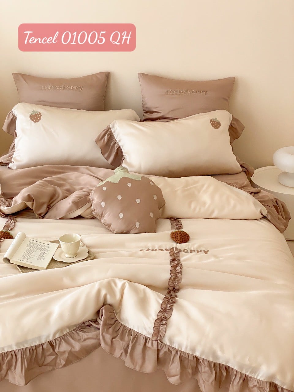 Bộ chăn ga gối Tencel cao cấp-01005QH 9 Bộ chăn ga gối Tencel 01005QH.9