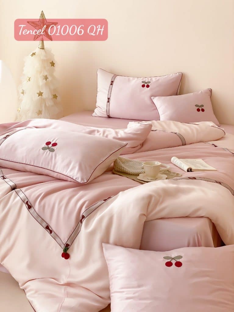 Bộ chăn ga gối Tencel cao cấp-01006QH 24 Bộ chăn ga gối Tencel 01006QH.16