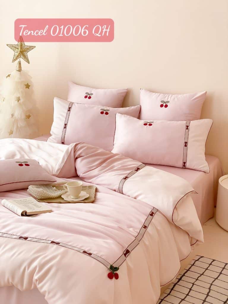 Bộ chăn ga gối Tencel cao cấp-01006QH 21 Bộ chăn ga gối Tencel 01006QH.9