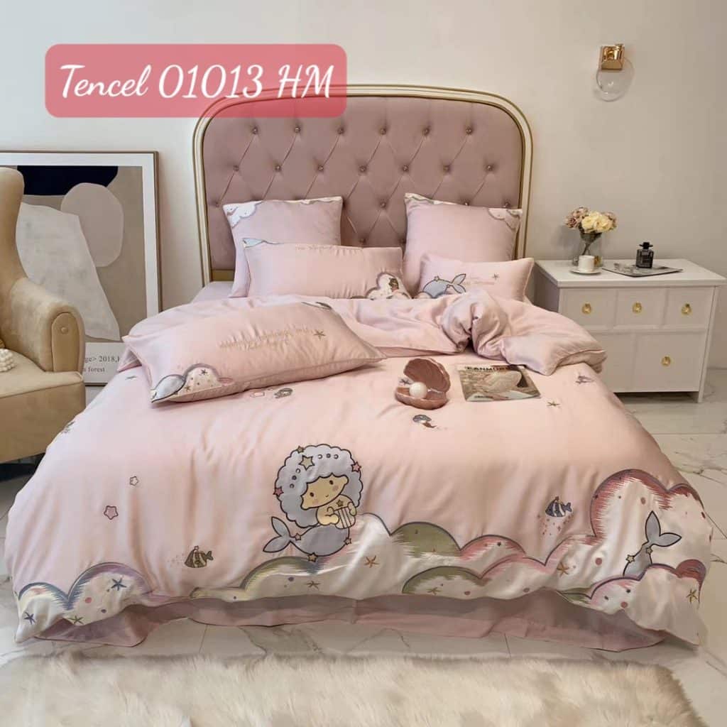 Bộ chăn ga gối Tencel cao cấp-01013HM 10 Bộ chăn ga gối Tencel 01013HM.5