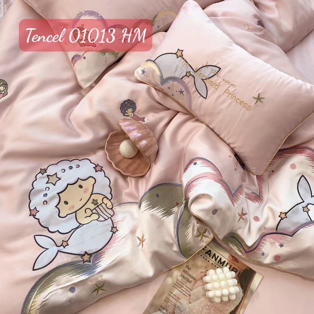 Bộ chăn ga gối Tencel cao cấp-01013HM 9 Bộ chăn ga gối Tencel 01013HM.9