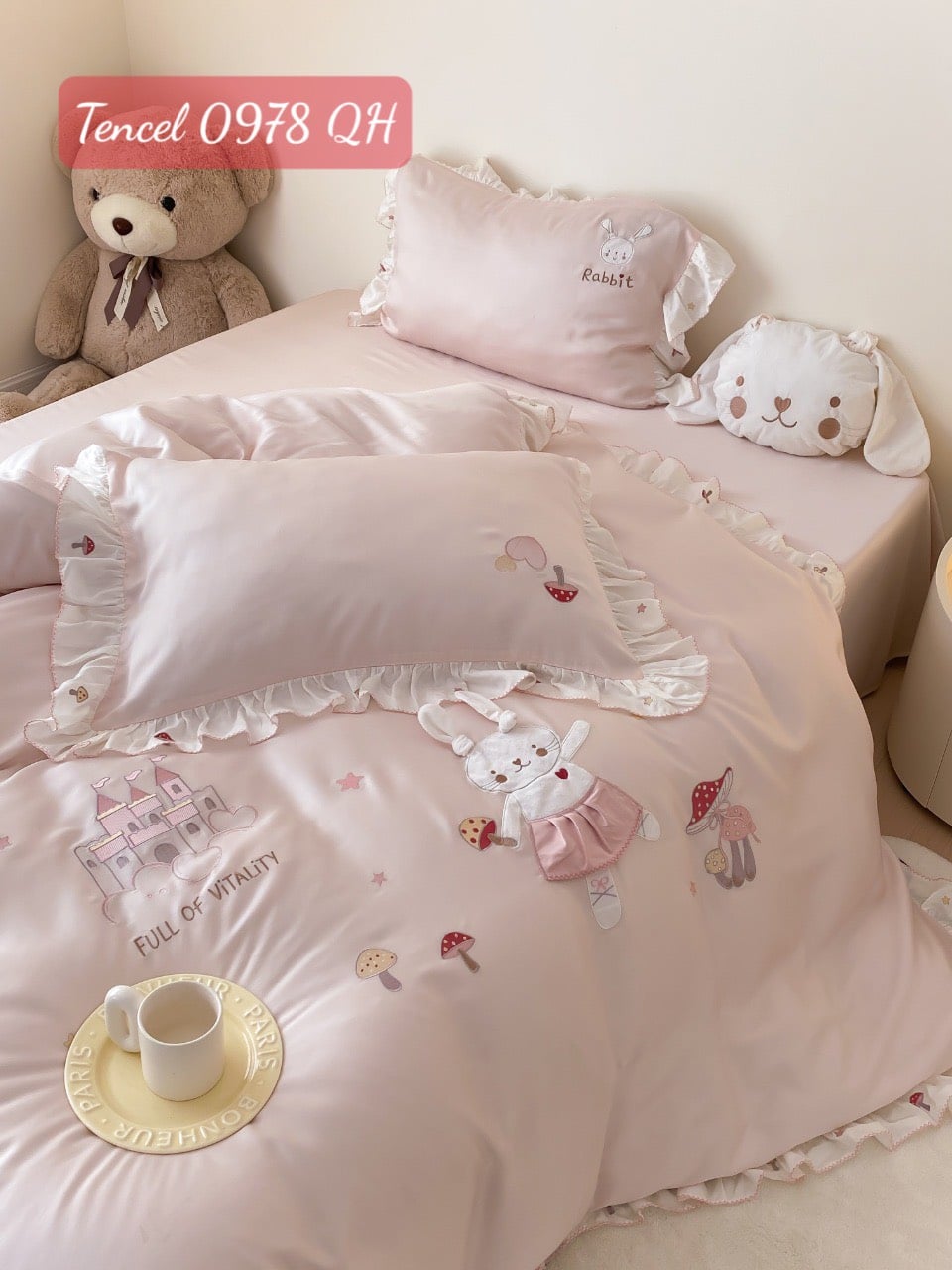 Bộ chăn ga gối Tencel cao cấp-0978QH 12 Bộ chăn ga gối Tencel 0978QH.11