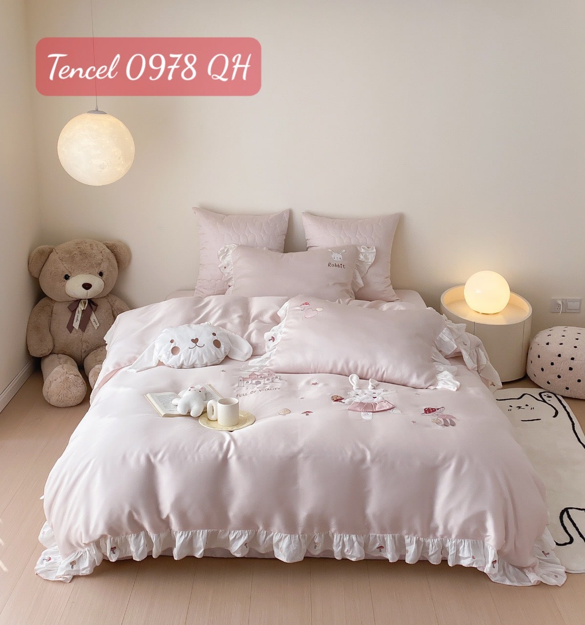 Bộ chăn ga gối Tencel cao cấp-0978QH 1 Bộ chăn ga gối Tencel 0978QH.13