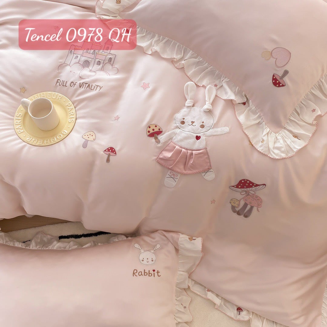 Bộ chăn ga gối Tencel cao cấp-0978QH 14 Bộ chăn ga gối Tencel 0978QH.14