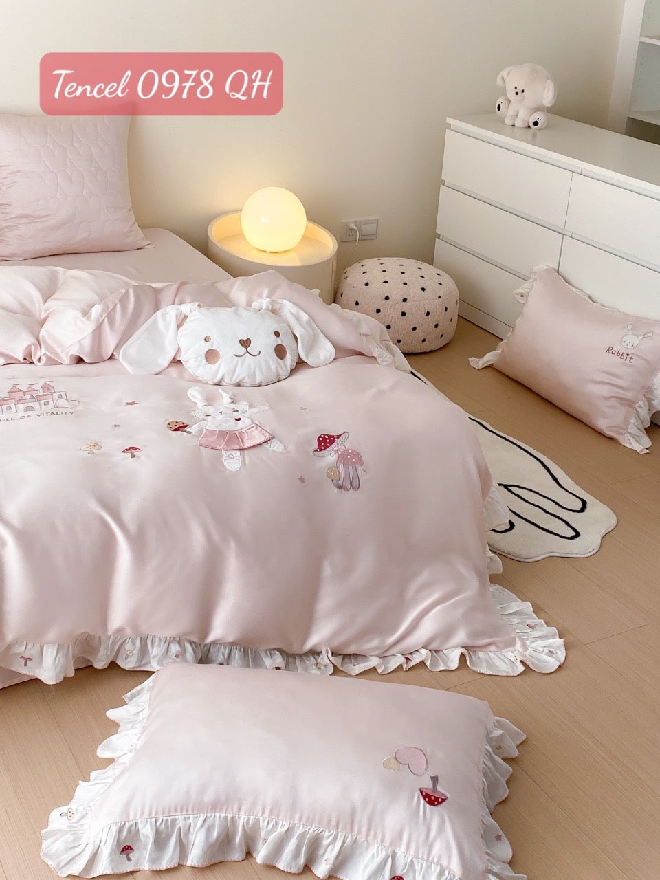 Bộ chăn ga gối Tencel cao cấp-0978QH 7 Bộ chăn ga gối Tencel 0978QH.6