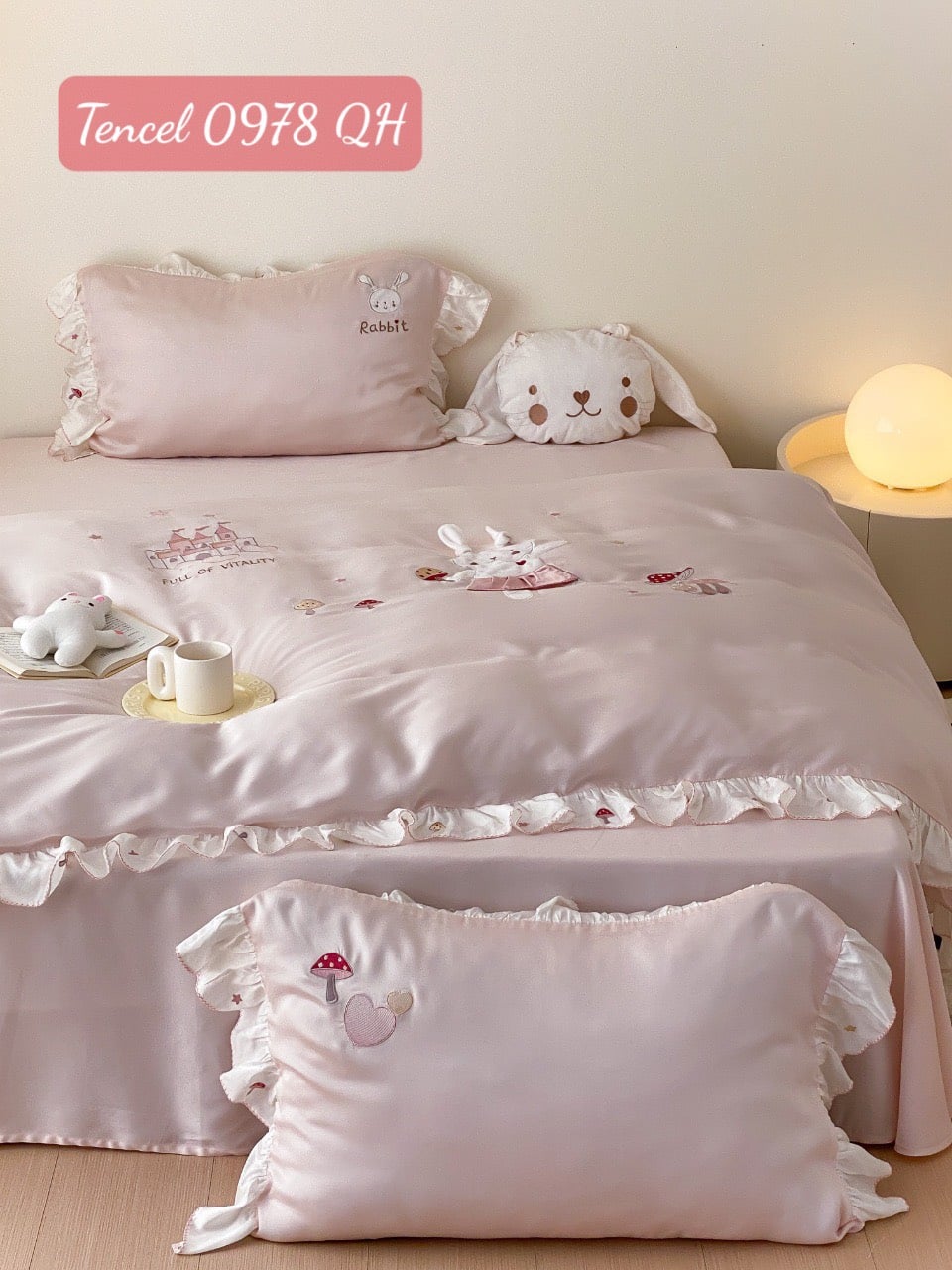 Bộ chăn ga gối Tencel cao cấp-0978QH 8 Bộ chăn ga gối Tencel 0978QH.7