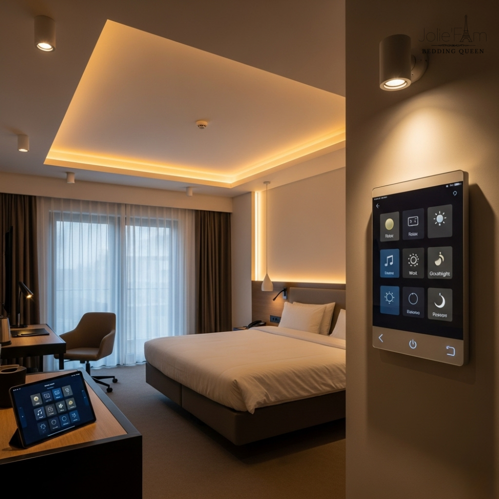 Setup phòng ngủ khách sạn cần những gì? Danh sách đầy đủ 19 Ánh sáng đóng vai trò quan trọng trong việc tạo không gian và cảm xúc cho phòng ngủ.