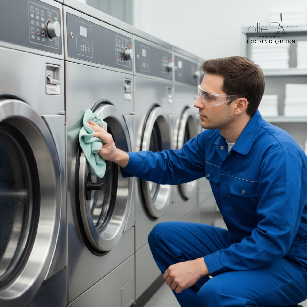 Máy giặt, máy sấy và các thiết bị phụ trợ cần được bảo dưỡng, vệ sinh định kỳ.