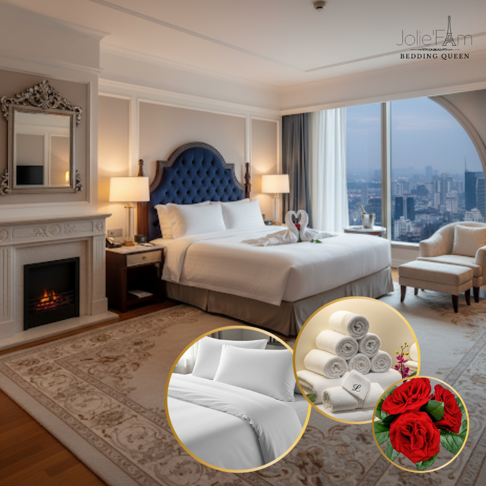 Chuẩn bị trước khi gấp khăn và ga giường khách sạn