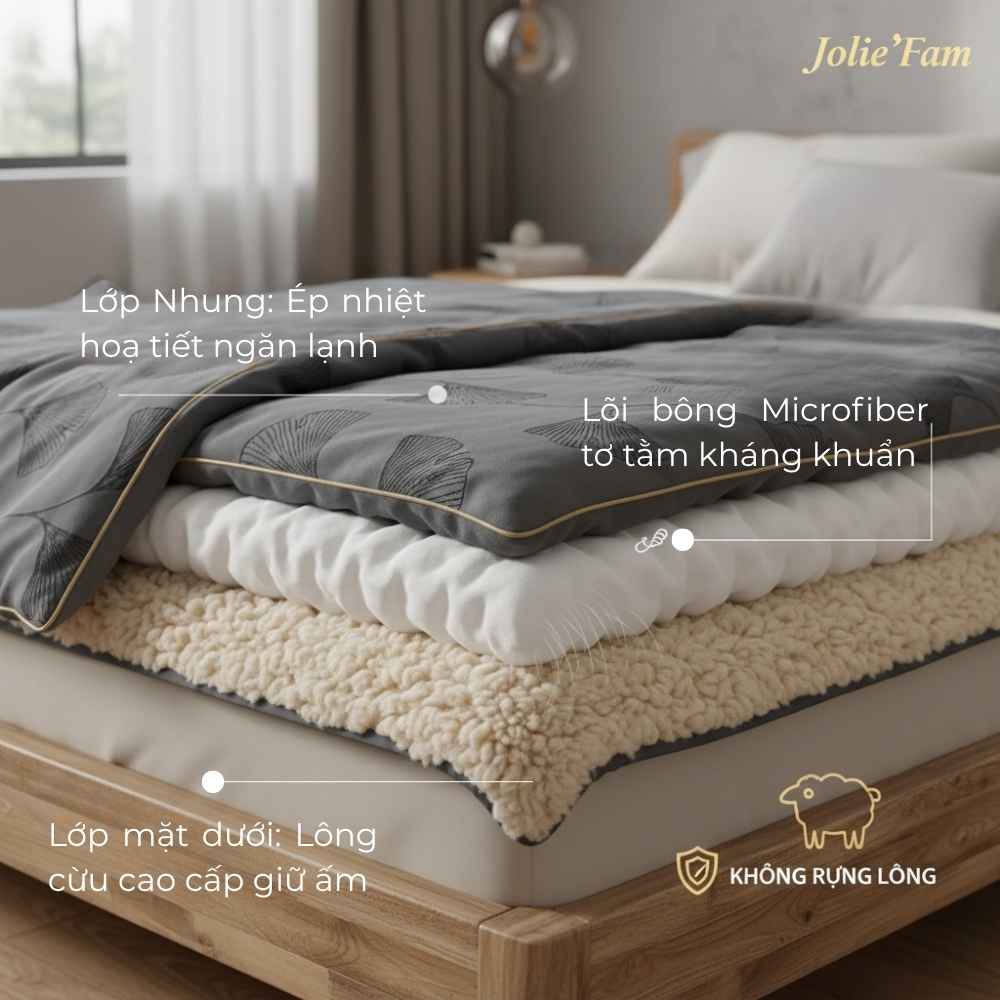 Cách Vệ Sinh Và Bảo Quản Chăn Lông Cừu Để Dùng Bền Nhiều Năm 13 Cấu tạo chăn lông cừu tiêu chuẩn