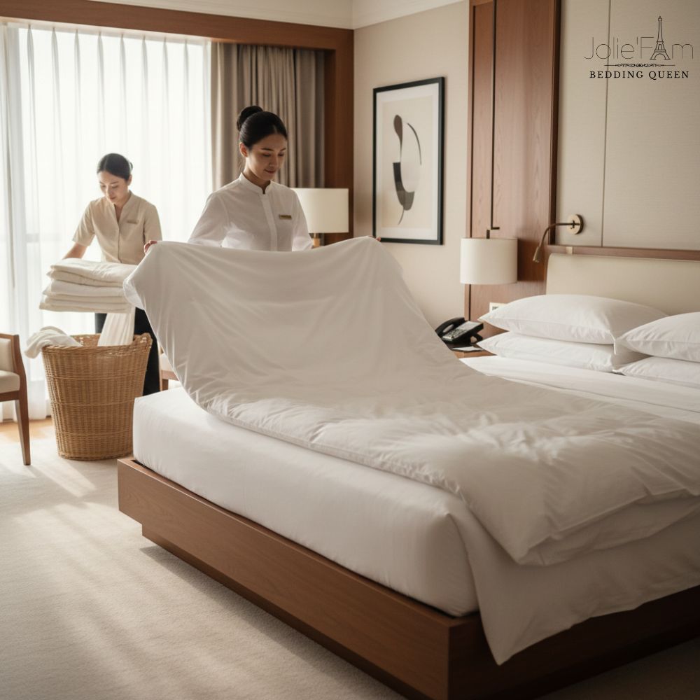 Chăn ga khách sạn thường xuống cấp theo cảm giác nằm, nên việc luân chuyển hợp lý giúp duy trì trải nghiệm ngủ ổn định lâu dài.