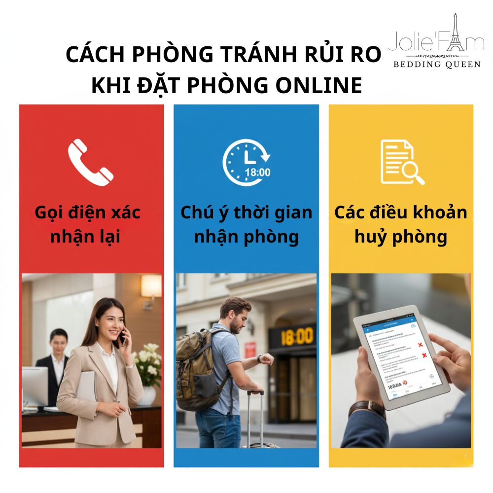 Hãy nhớ 4 bước: kiểm tra lại hệ thống – yêu cầu upgrade – đề nghị bố trí khách sạn thay thế – liên hệ OTA hỗ trợ. Bình tĩnh xử lý để luôn bảo vệ quyền lợi của mình.